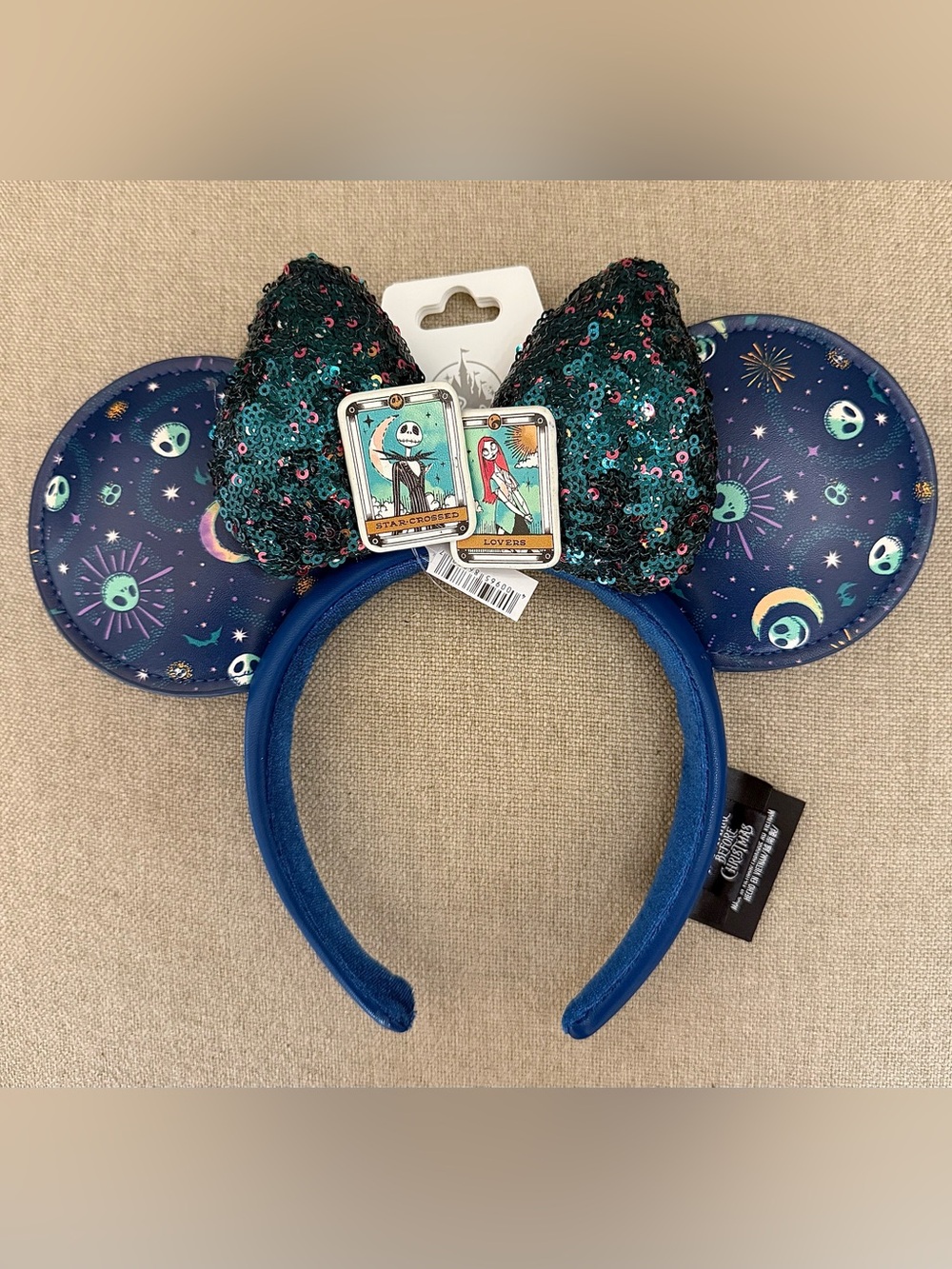 Disney Parks Nightmare Before Christmas Jack & Sally Mickey Mouse Ears Headband
